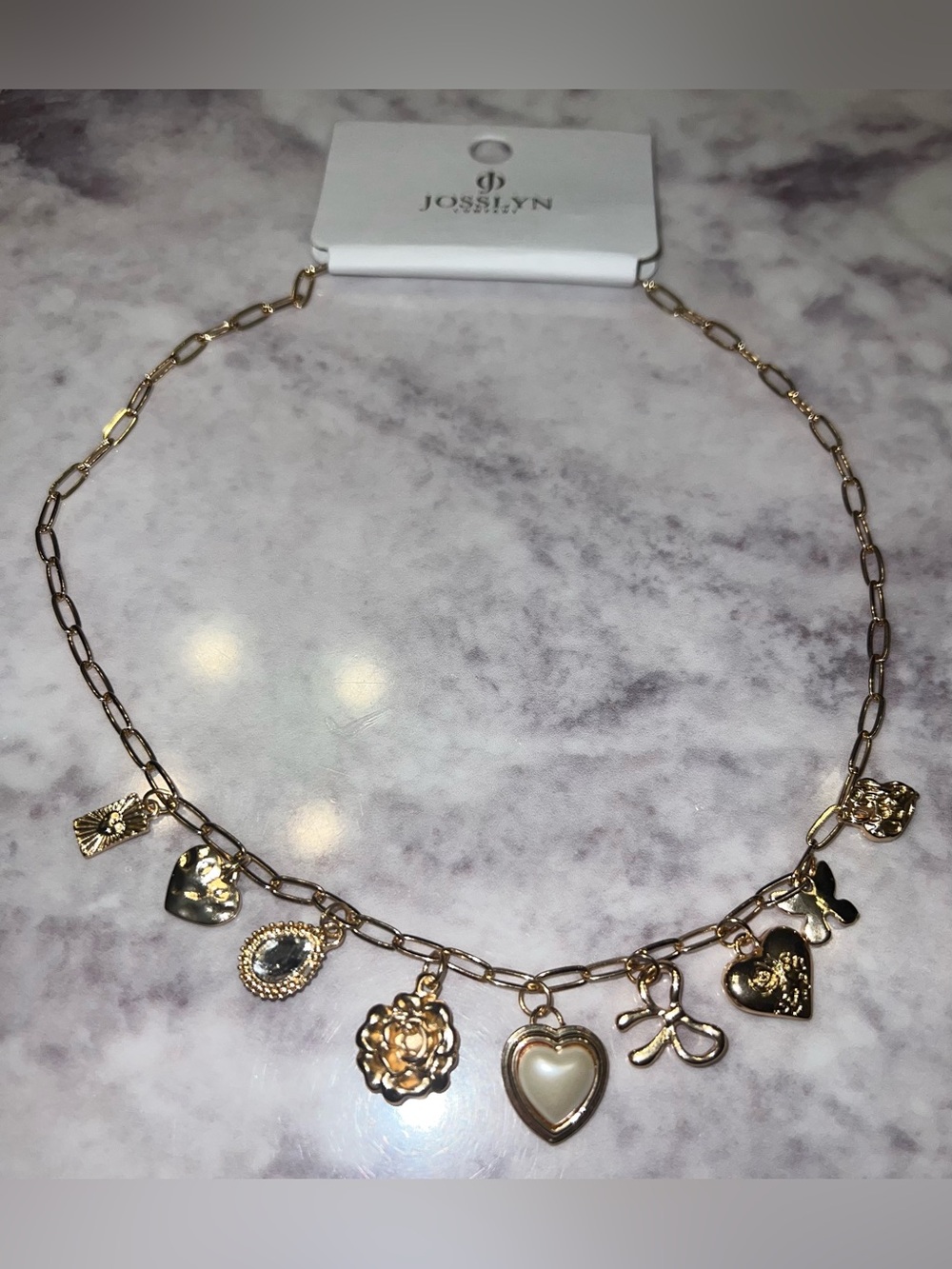 Josslyn Company Beautiful Gold-Tone Fragile Charm Necklace! 🫶🏼